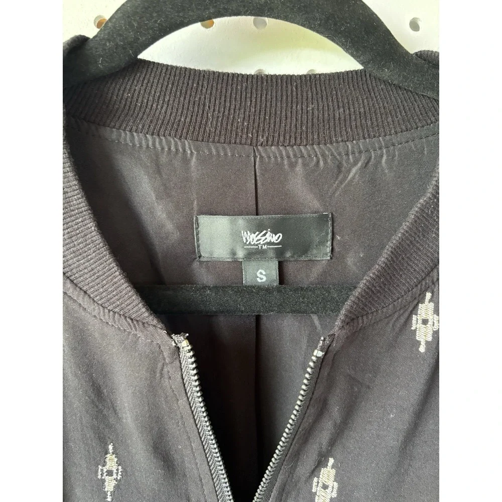 Mossimo Womens Jacket Small Full Zip Lined Casual Black Jacket Metallic Knit‎